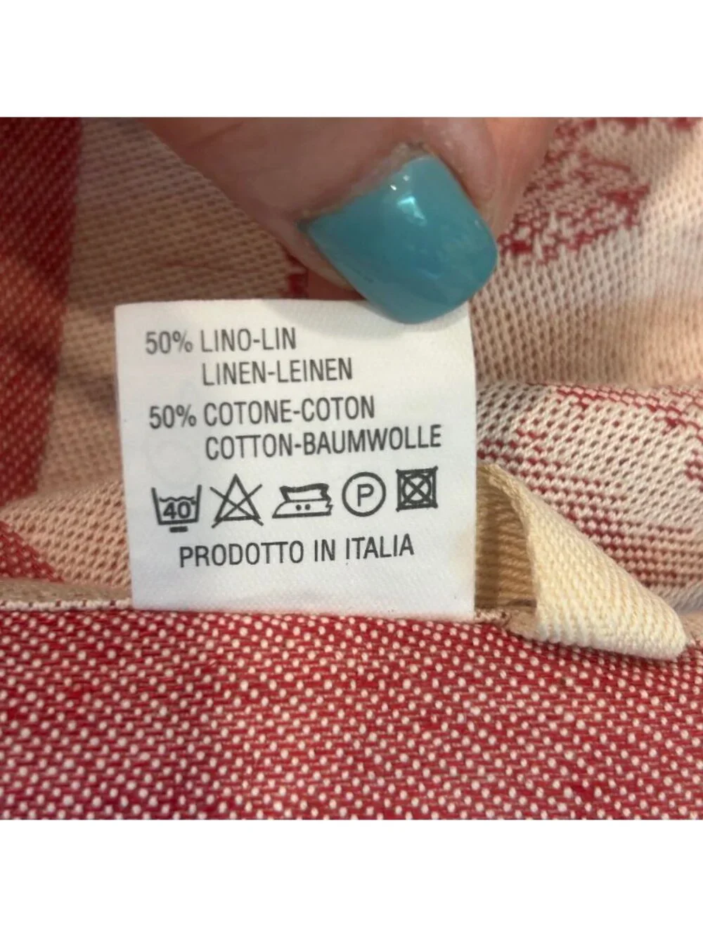 Guiliana Ricami Italian Woven Red Sunflower Tea Towel Linen Cotton NEW